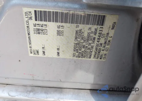 2014 Nissan Maxima 3.5 S/3.5 Sv из США, поврежденный, VIN 1N4AA5AP1EC484833